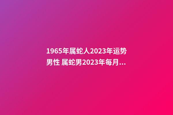 1965年属蛇人2023年运势男性 属蛇男2023年每月运程